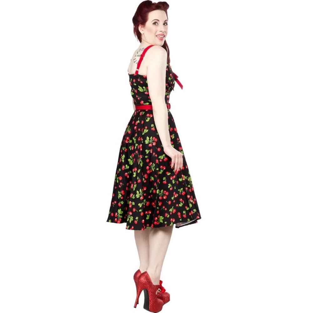 Pinup Couture Molly Swing Dress - Black Cherry Rockabilly 1960s PUG Punk Retro - Picture 8 of 8
